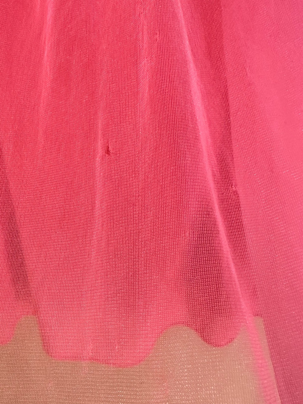 VTG 1960s Chic Lingerie Neon Pink Chiffon Lace Babydoll Lingerie Top Flower L - Picture 15 of 15